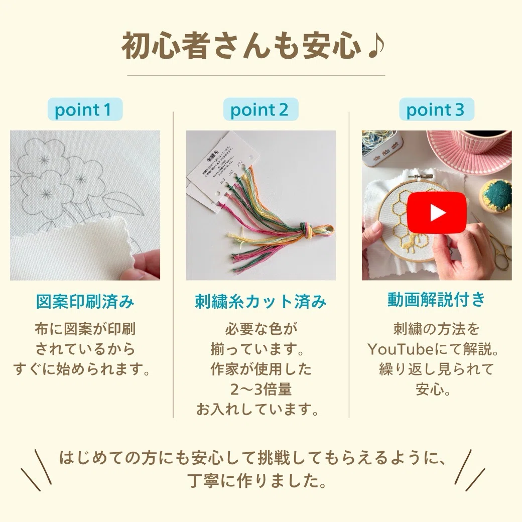 新作刺繍キット販売のお知らせ｜はなこまち/刺繍作家