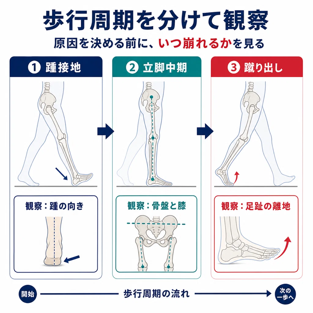歩行分析の基本——現場でパッと使える「見るべきポイント」｜神谷なおき