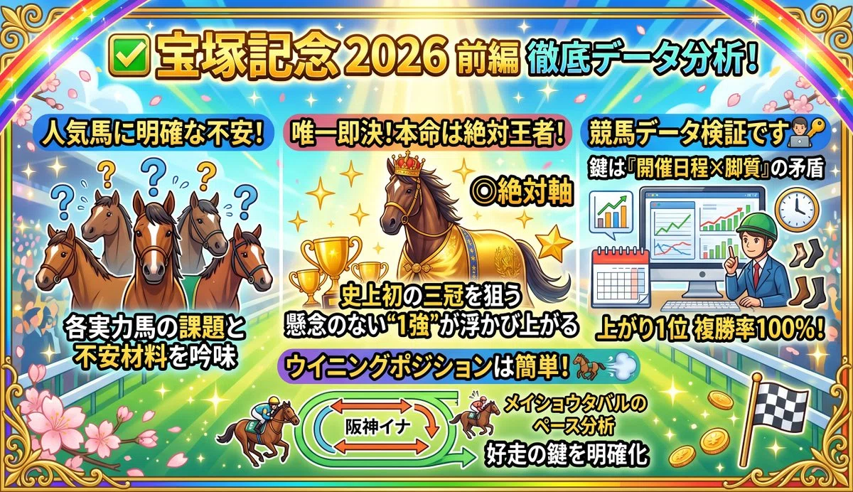 宝塚記念2026【◎絶対軸】公開‼️明確な不安を抱える人気馬が揃った一