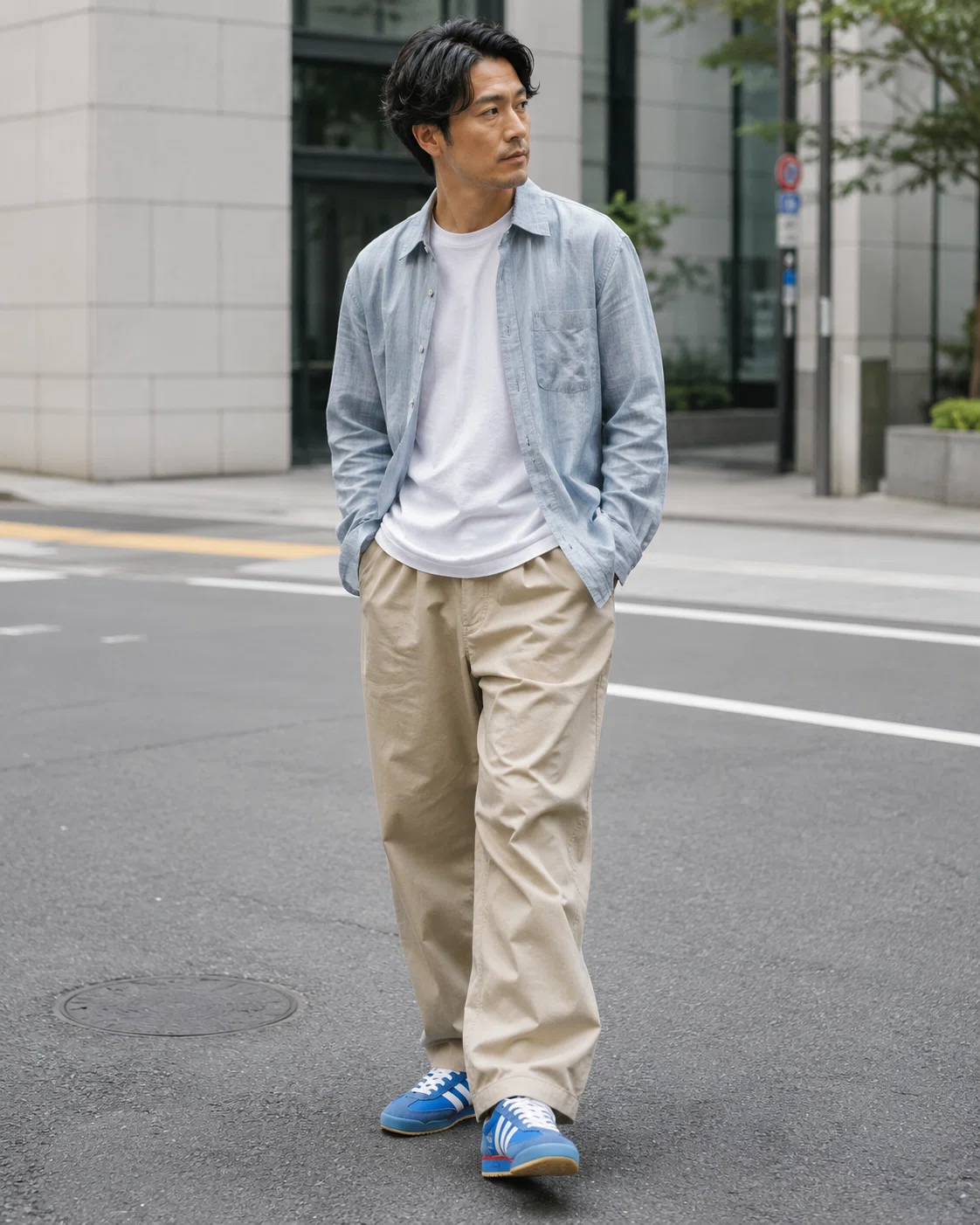 チノパン・ベージュボトムに合う大人スニーカー図鑑——ぼやけさせず