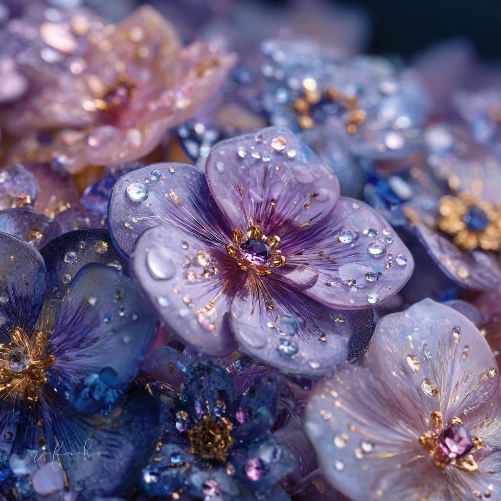 もふねこ美術館｜紫陽花と幻想花｜Rainy Jewel Blossoms.｜もふねこ博士