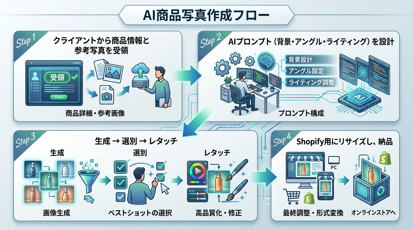 AI商品写真の副業で1案件3万円｜実際に納品したShopify写真セットの 