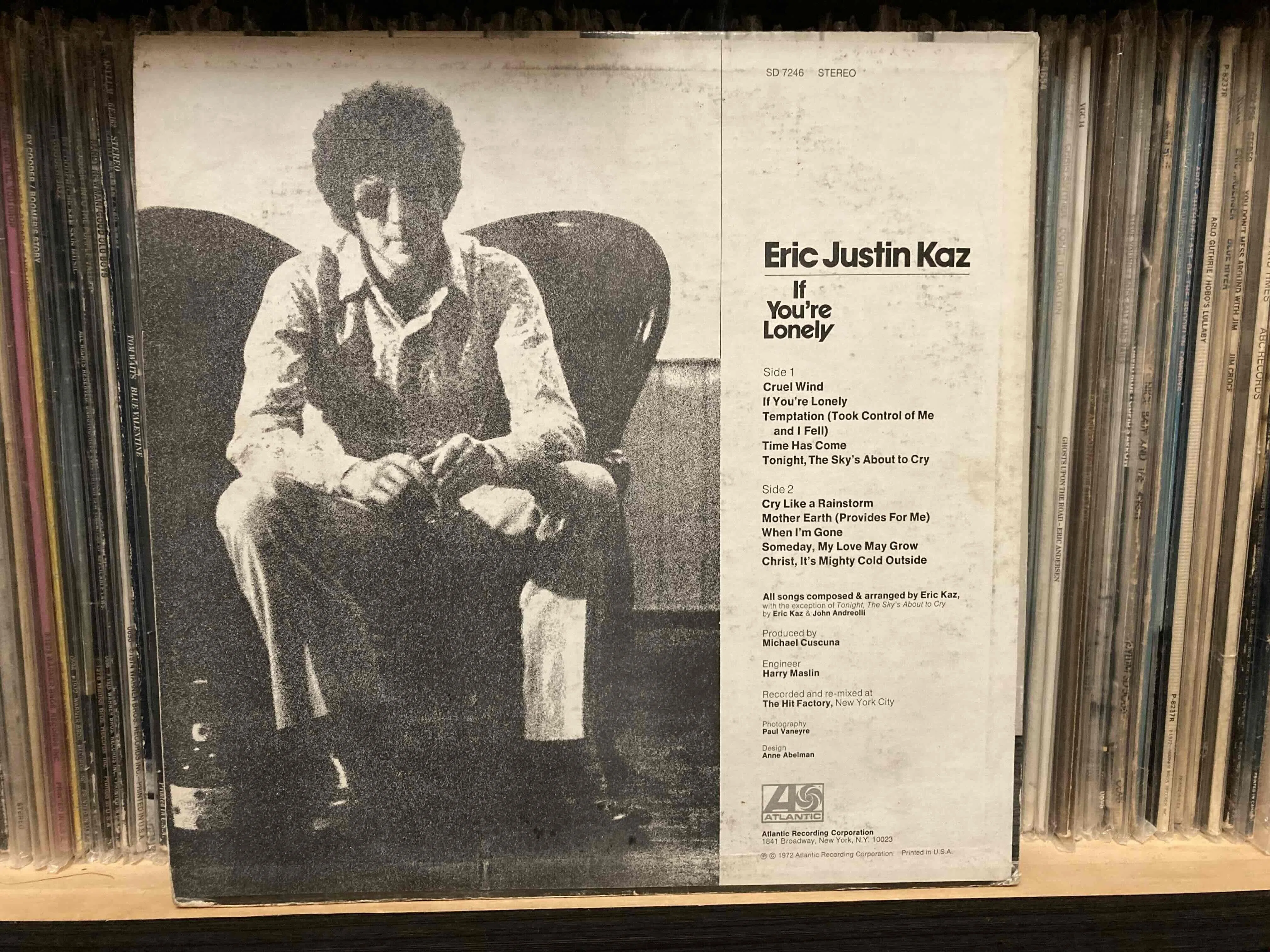 Eric Kaz [ If You're Lonely ] Atlantic SD-7246 ｜naruru's Record