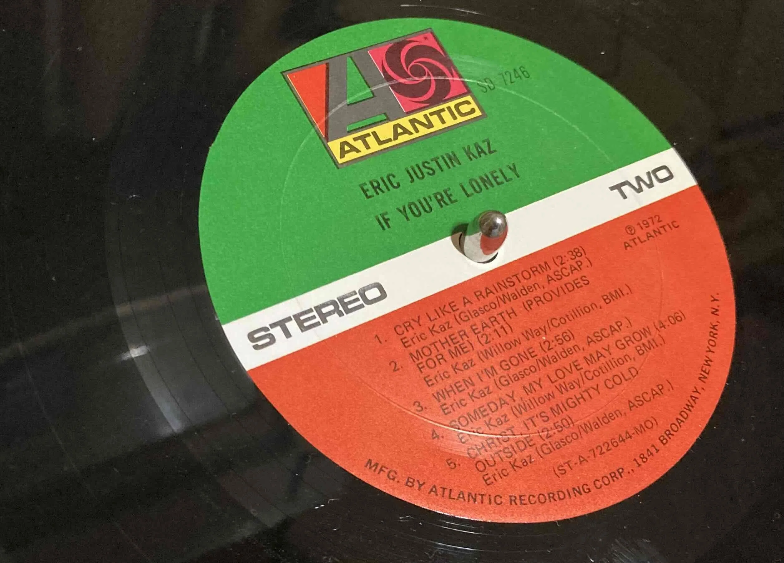 Eric Kaz [ If You're Lonely ] Atlantic SD-7246 ｜naruru's Record