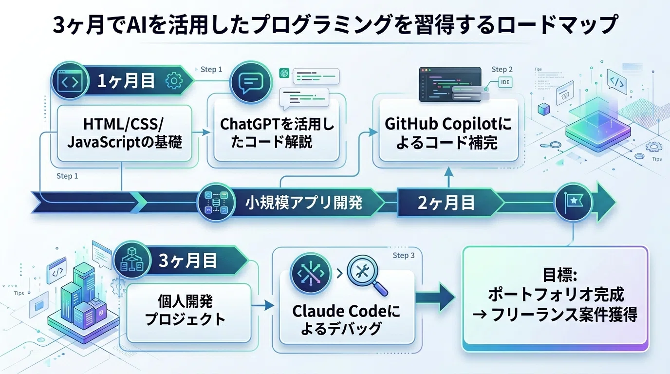 AI×プログラミング学習法｜未経験から3ヶ月で個人開発まで進む最短