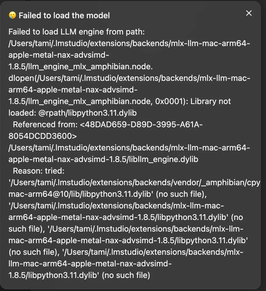備忘録】LM StudioでQwen3.6 27B 4bit MLXをロードできなかった話