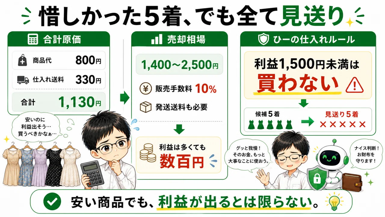 120着めくって、買ったのは0着。それでも今日は「勝ち」だった話｜ひー