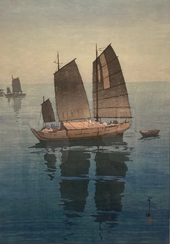 瀬戸内海 集帆船 イラスト 帆船 霧 瀬戸内海集 より 吉田博 収蔵品詳細