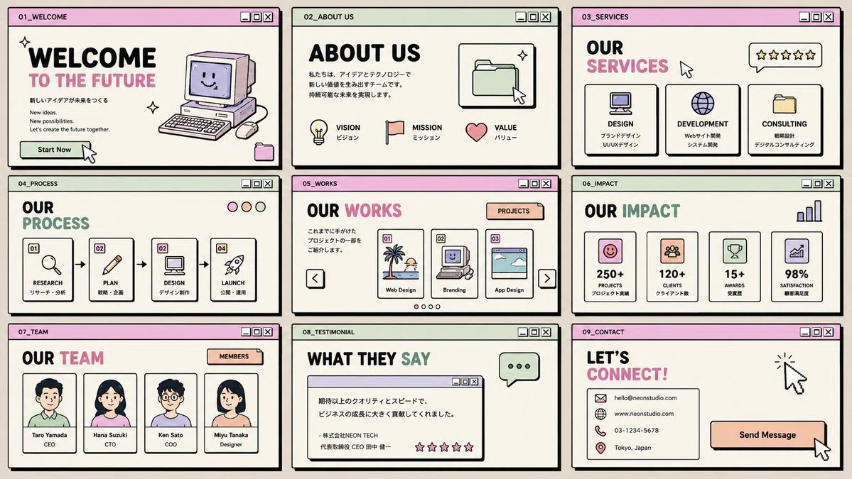 Retro UIのスライド例