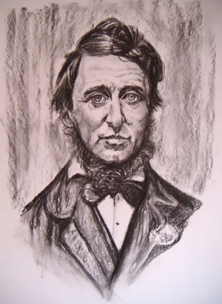 都志良三肖像画大全（80）Henry David Thoreau (1817 – 1862) USA を