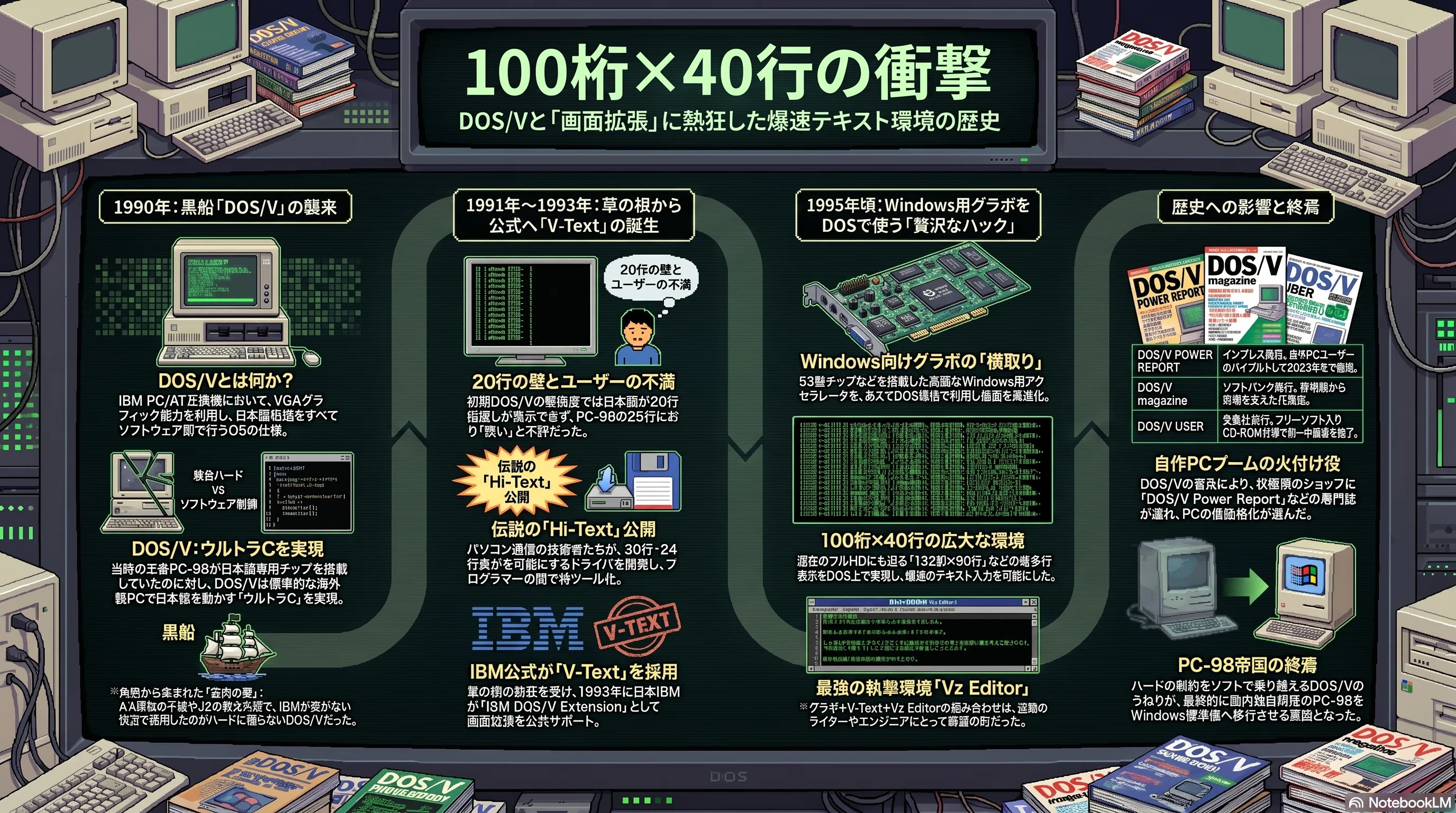 100桁×40行の衝撃。「DOS/V」と画面拡張に命をかけた、あの頃の爆速