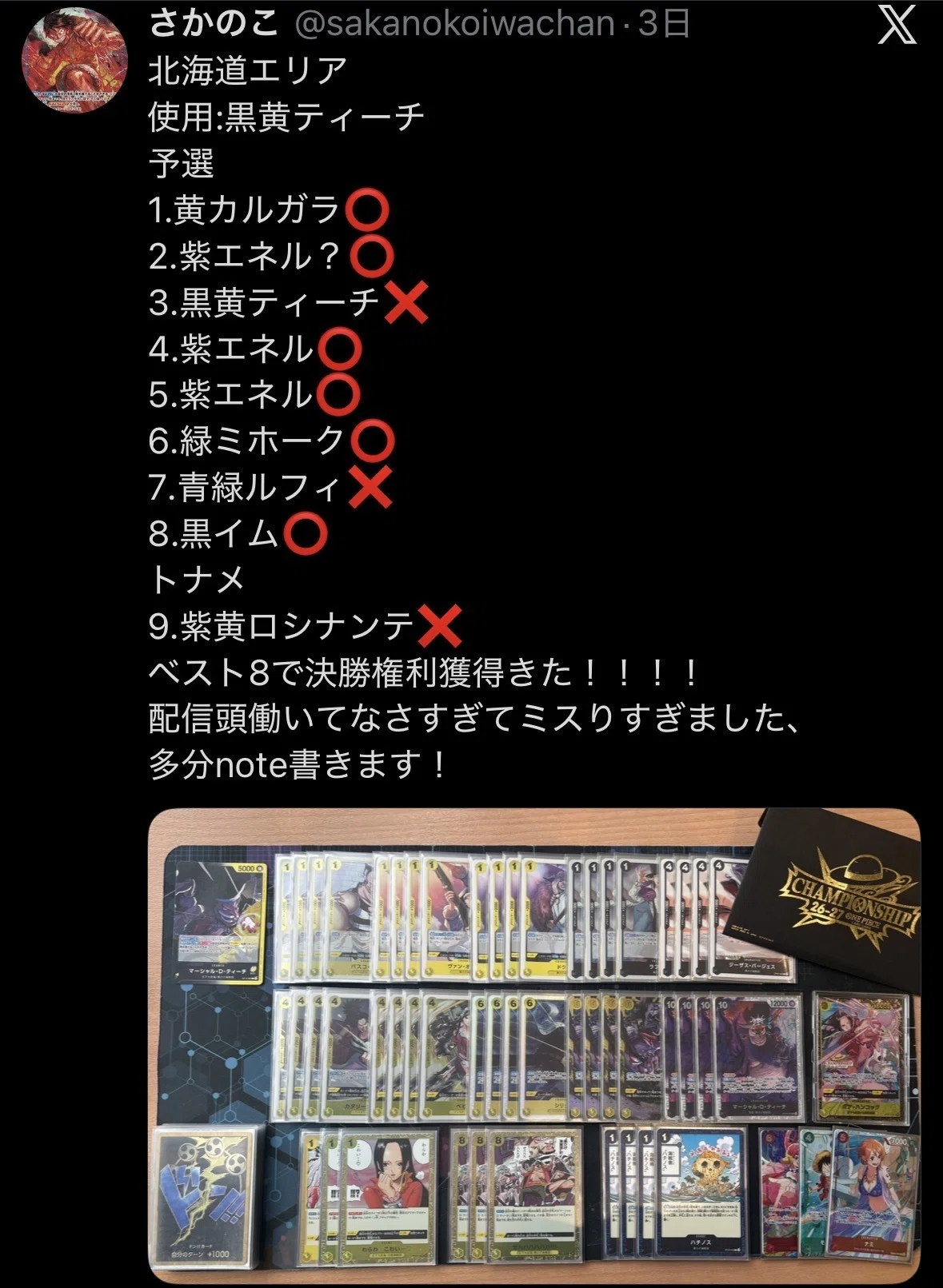 北海道エリアベスト8黒黄ティーチ解説｜さかのこ