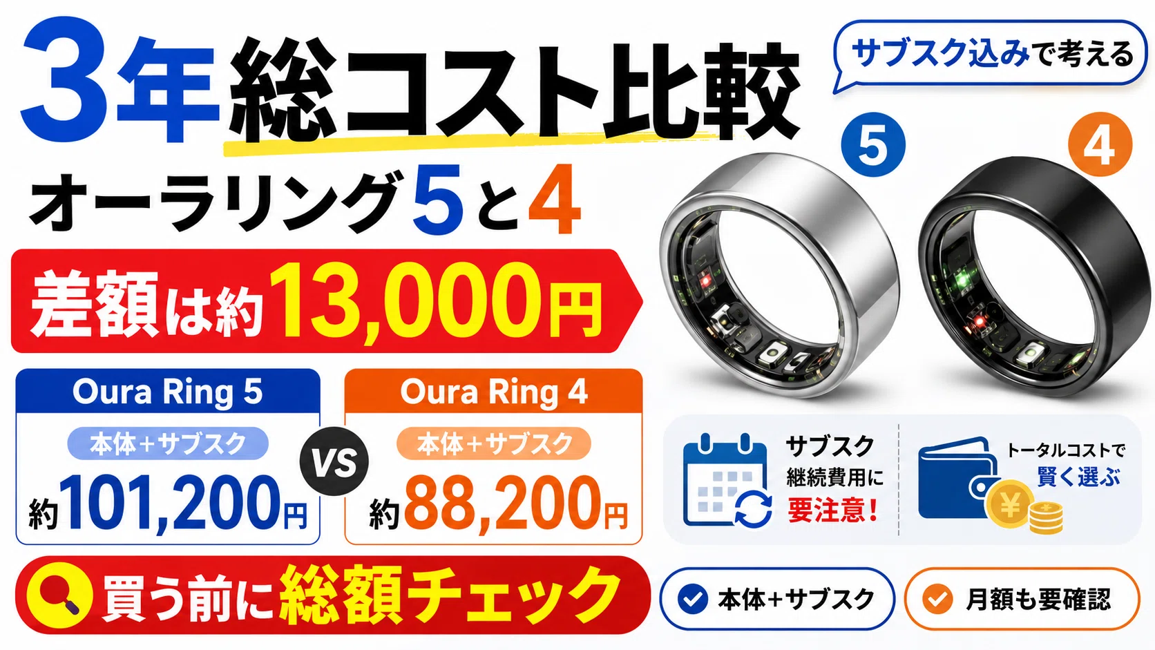 オーラリング5と4の違いをレビュー｜後悔しない選び方とスペック比較7 