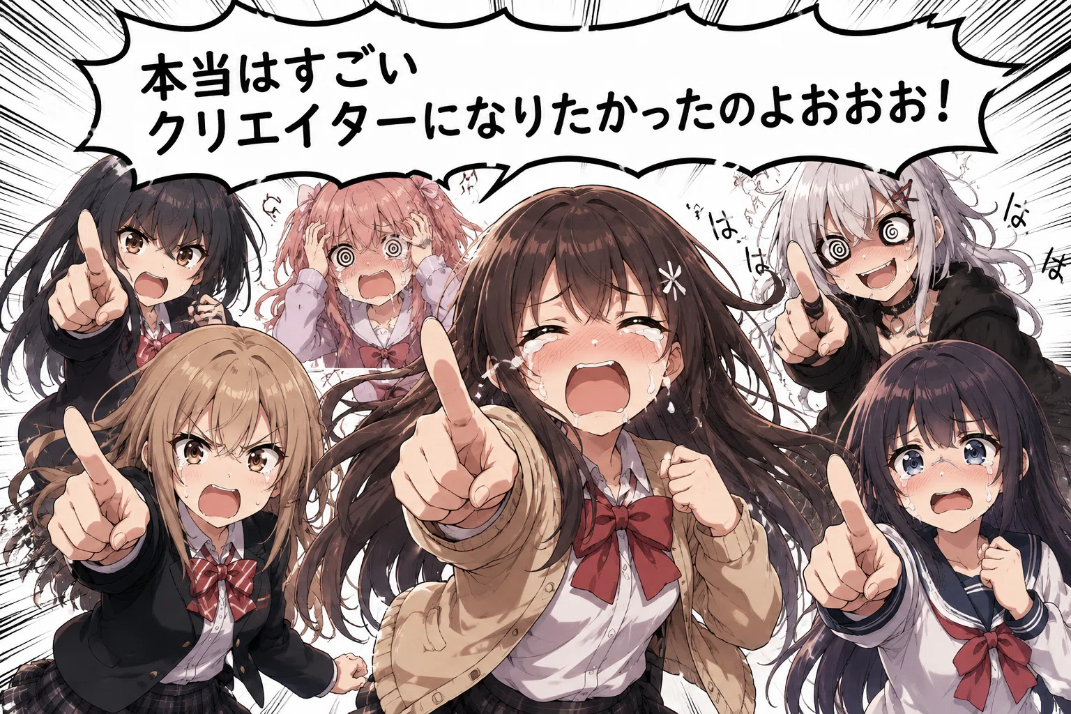 最近のAI生成画像、指を差して叫んでる絵多すぎない？…さては母ちゃん