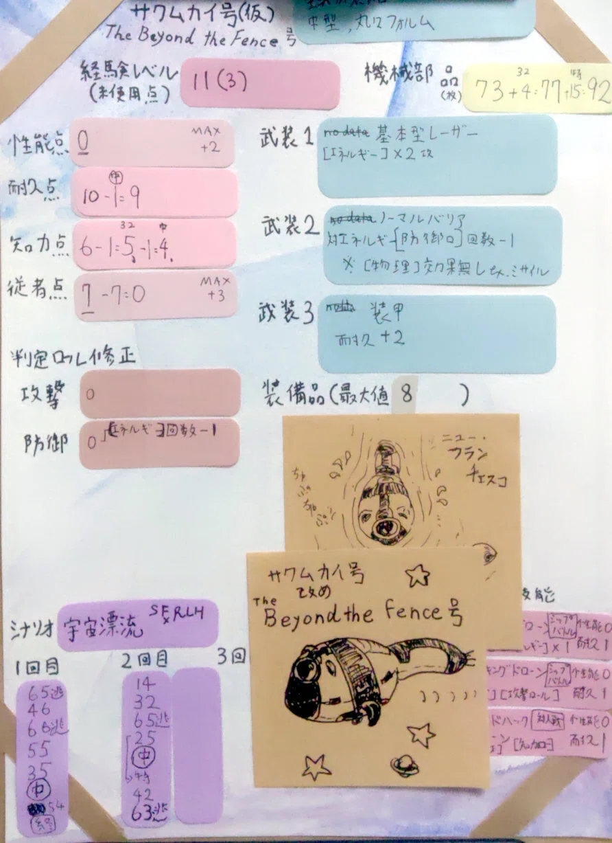宇宙線サクムカイ号冒険記録紙