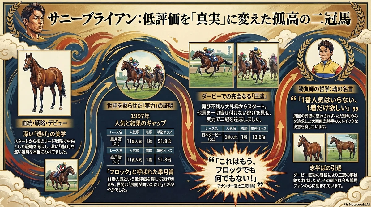 サニーブライアン -強烈な逃げで二冠制覇-｜ハサミおじさん