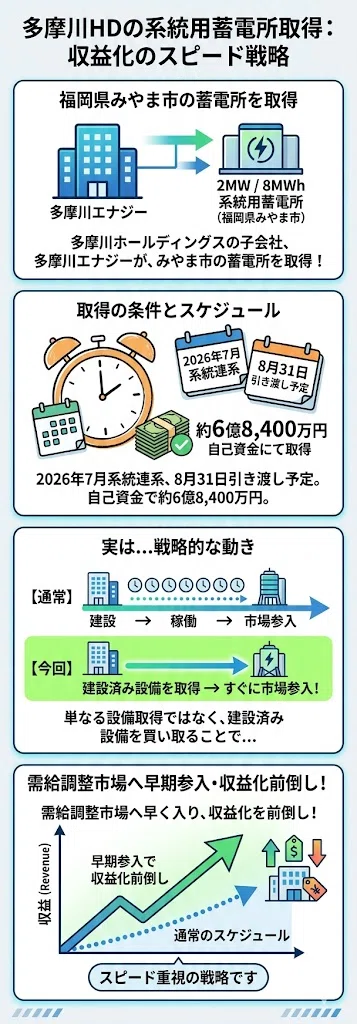 ?系統用蓄電所取得｜8MWhで見える「建設済みBESSを早期収益化へ移す 