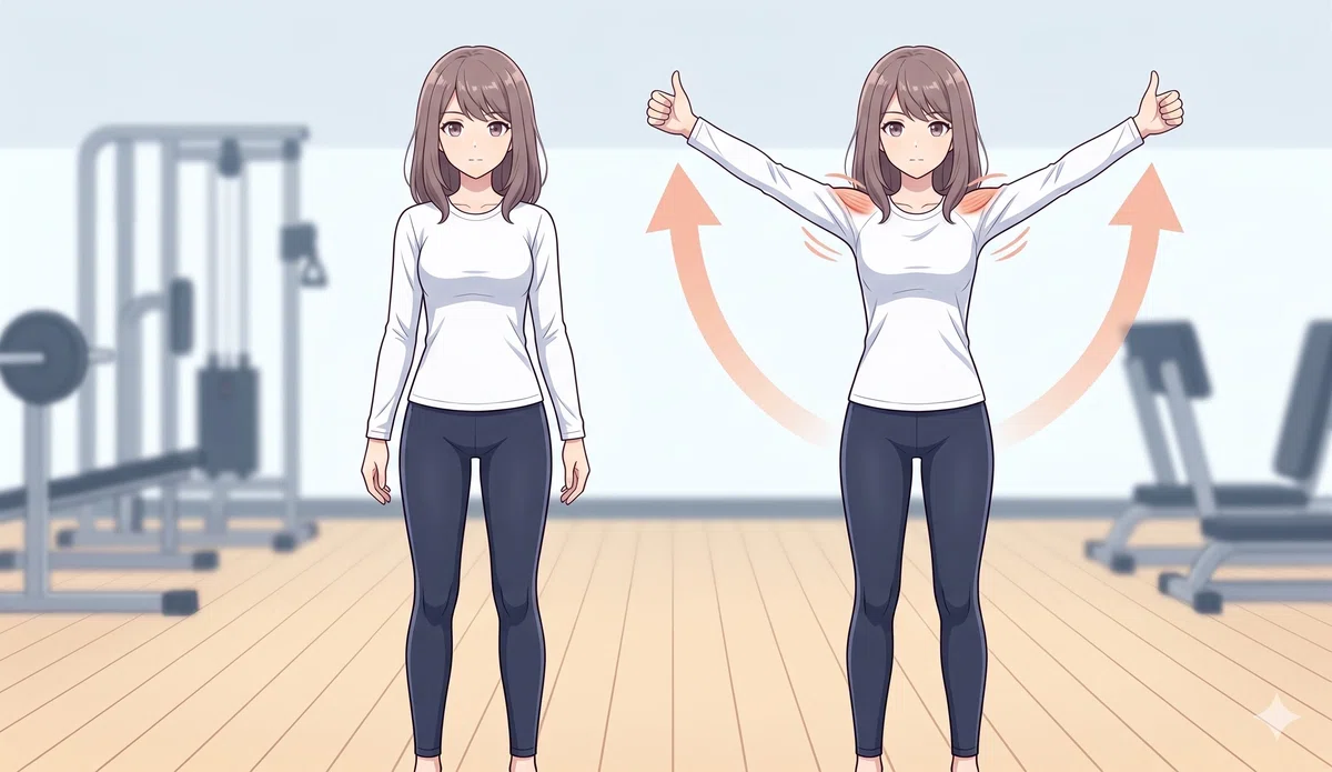 三角筋棘上筋の運動のイラスト画像