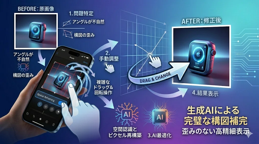 iOS 27新機能「Spatial Reframing」がヤバい！撮影後にアングルを変える魔法のAI｜ノーチラス＠フォロバ100％