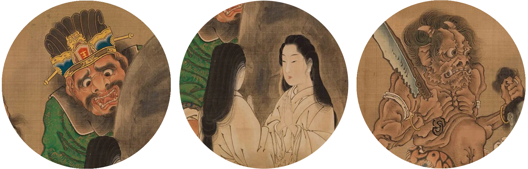 河鍋暁斎の世界」展出品作① 暁斎《閻魔大王浄玻璃鏡図》明治4-22年