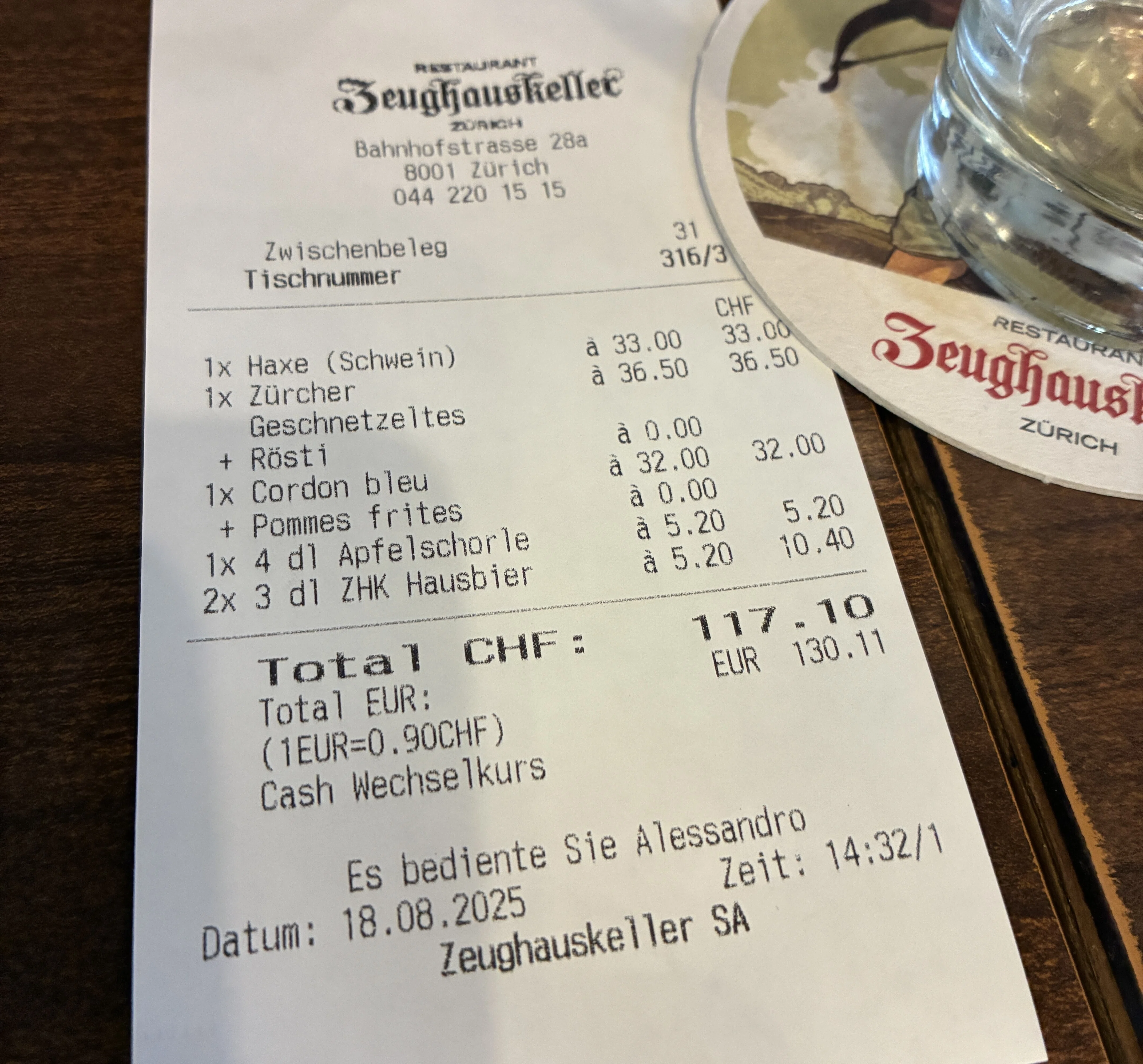 チューリッヒ名物を食べ尽くす！ | 街歩きとギャートルズ級の肉ランチ