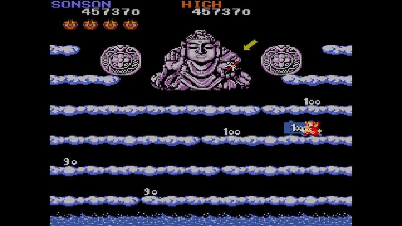 ソンソン（アーケード版）攻略記＆クリア後感想【2Dシューティング