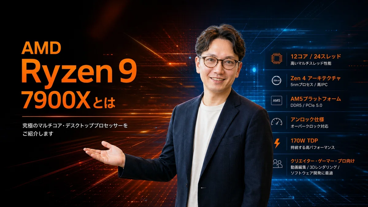 AMD Ryzen 9 7900X評価｜Zen4 12コア24スレッドの高性能｜エスワン／OMASA