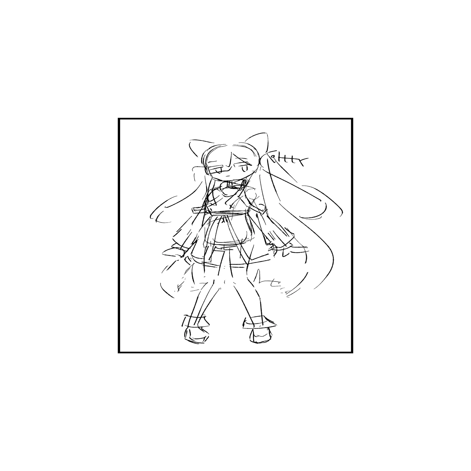 イラスト練習】雑に絵をかいたら脚を長くしすぎた｜もかな