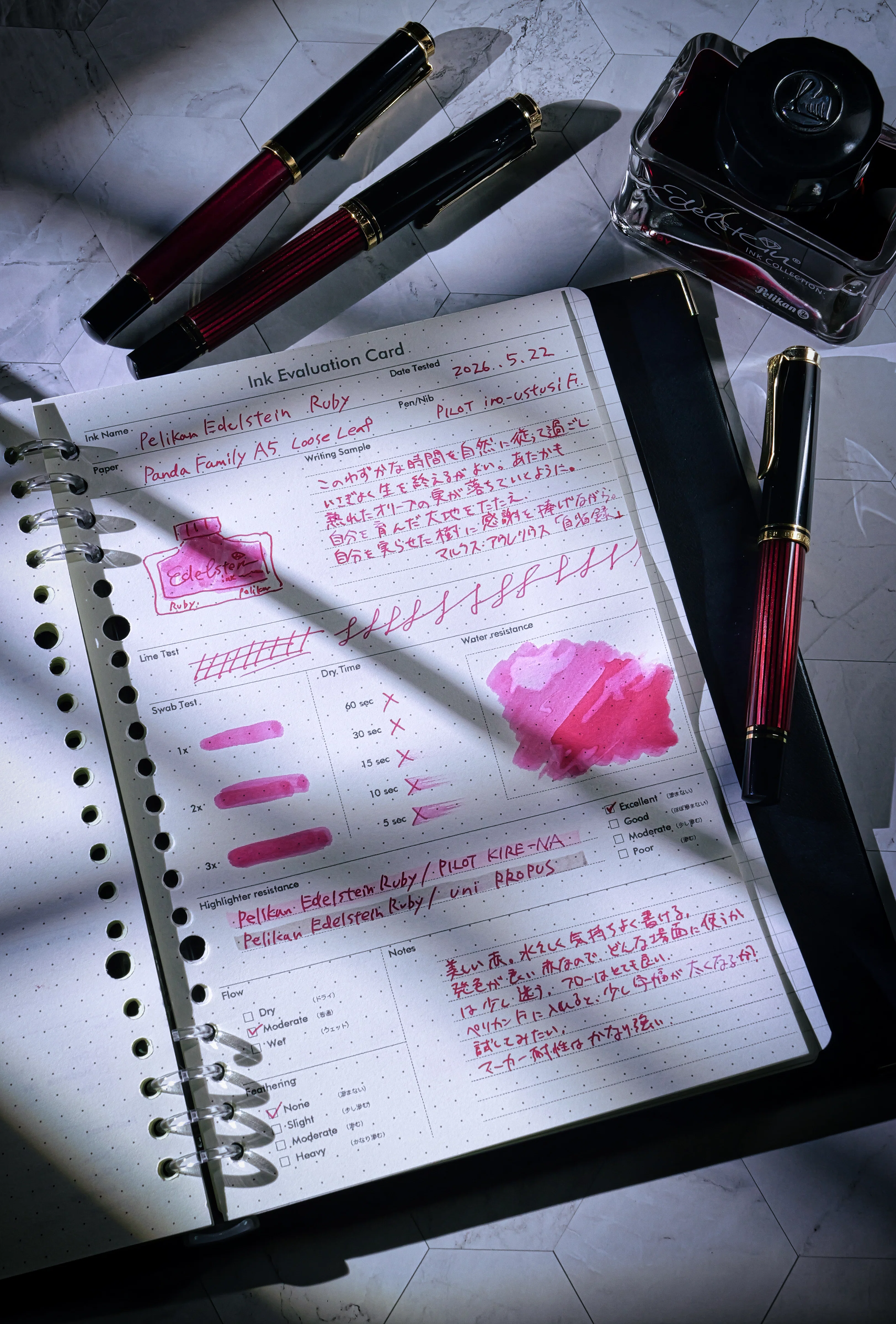 ワインレッドの思索 ― Pelikan Edelstein Ruby｜Hideo Takehara
