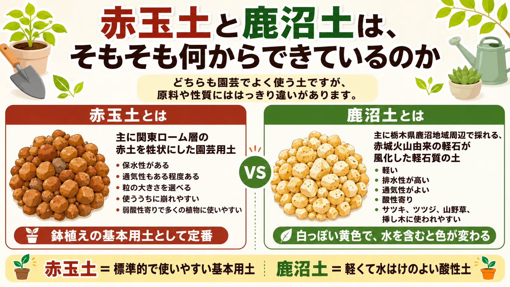 赤玉 土 と 鹿沼 土 の 違い