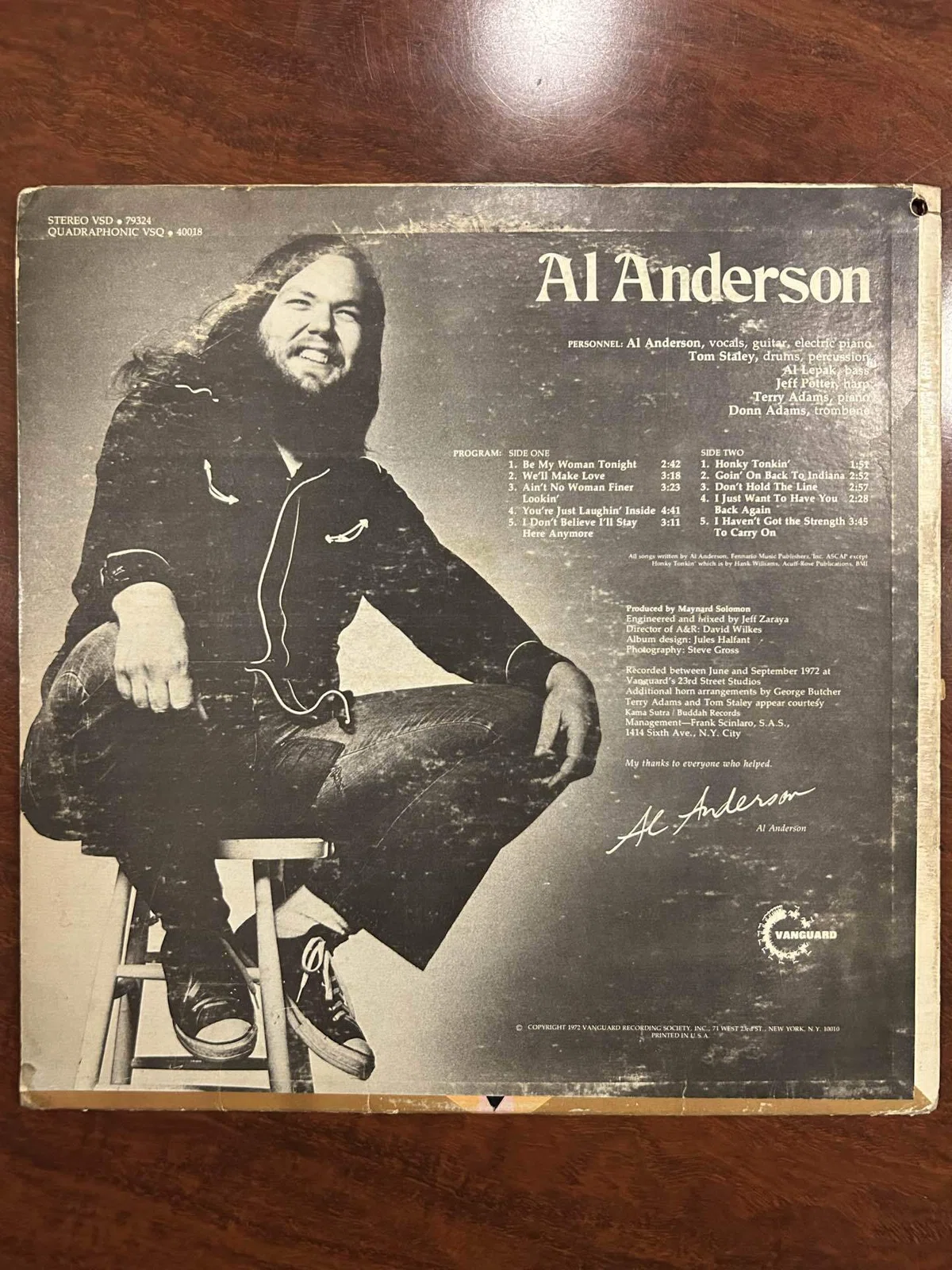 Al Anderson Singer Al Anderson / Al Anderson (1972/Vanguard)|Green