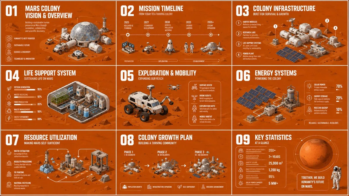Mars Infographicのスライド例