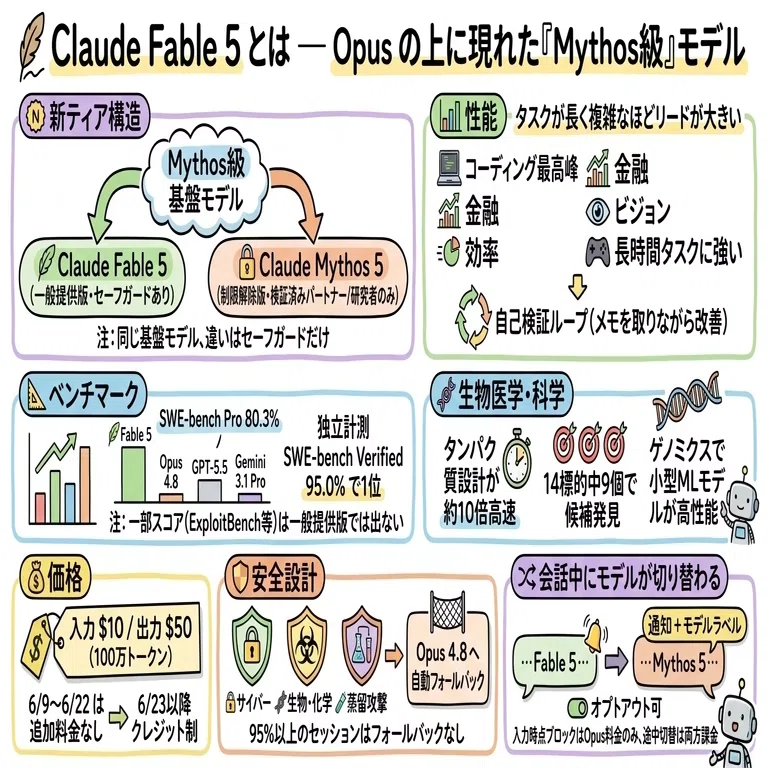 最終値下げ A53 触媒 🪶 Claude Fable 5とは — Opusの上に現れた「Mythos級」モデルと、会話