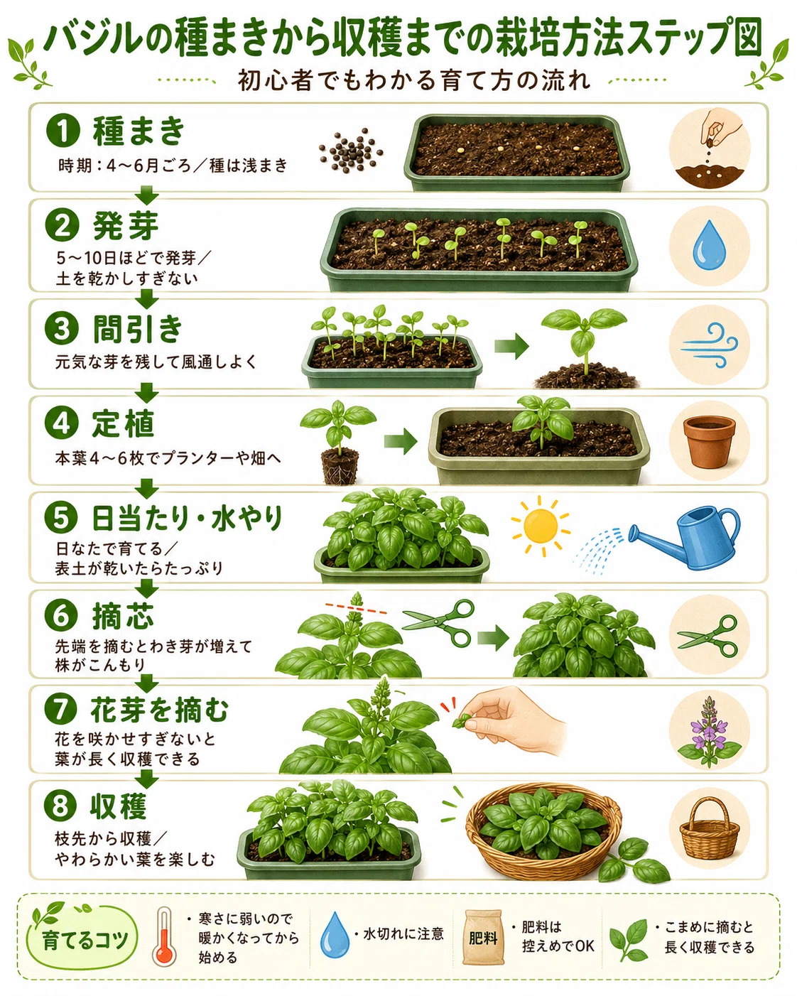 バジル 収穫 方法
