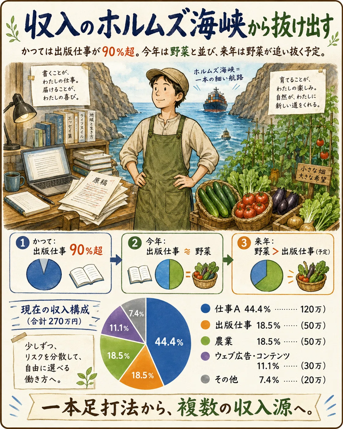 日本における農民層の分解（送料込） 自伝】20260613「野菜が原稿料に並んだ日」｜外入村塾