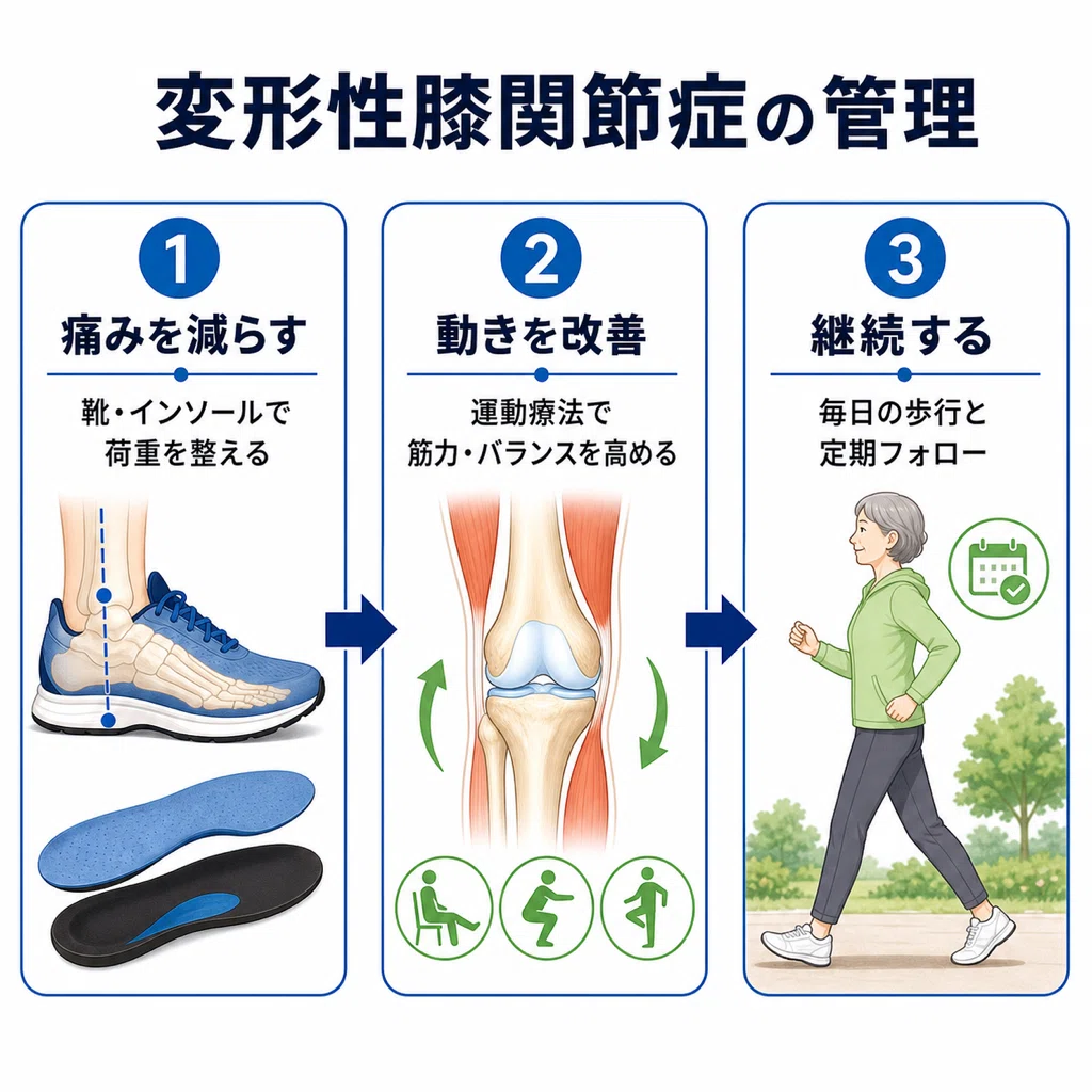 変形性膝関節症——インソールと運動療法、どう組み合わせる？｜神谷