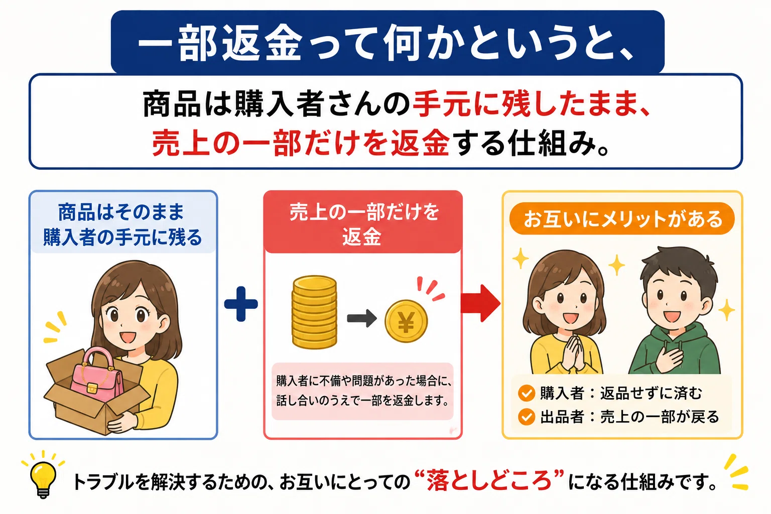 住所バレ拒否の時代。返品トラブルは一部返金で解決｜メルカク | 副業