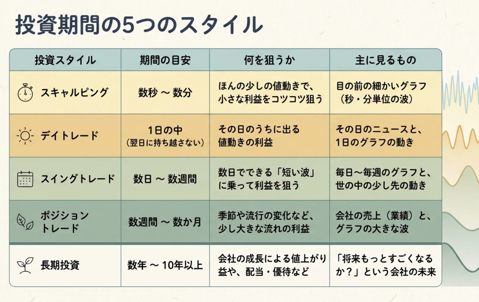 投資の小学校 3限目『期間で投資スタンスを考えてみる』｜小さな研究室