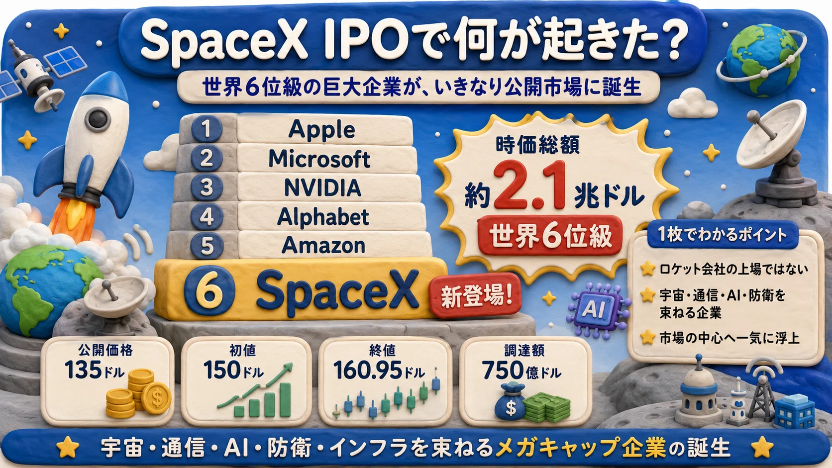 SpaceX IPO後に見えたもの。2兆ドル級企業の誕生と、個人投資家が