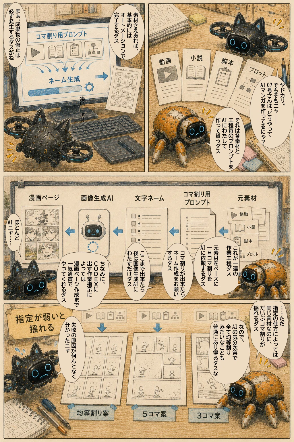 寝ながら漫画を描く方法 ⑤ コマ割り点数制｜neo.s