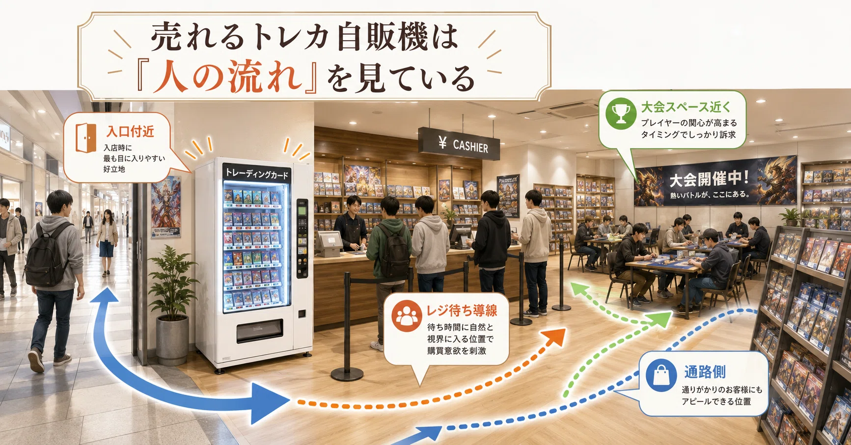 トレカ自販機を導入する前に知っておきたいこと｜売れる店舗と売れない