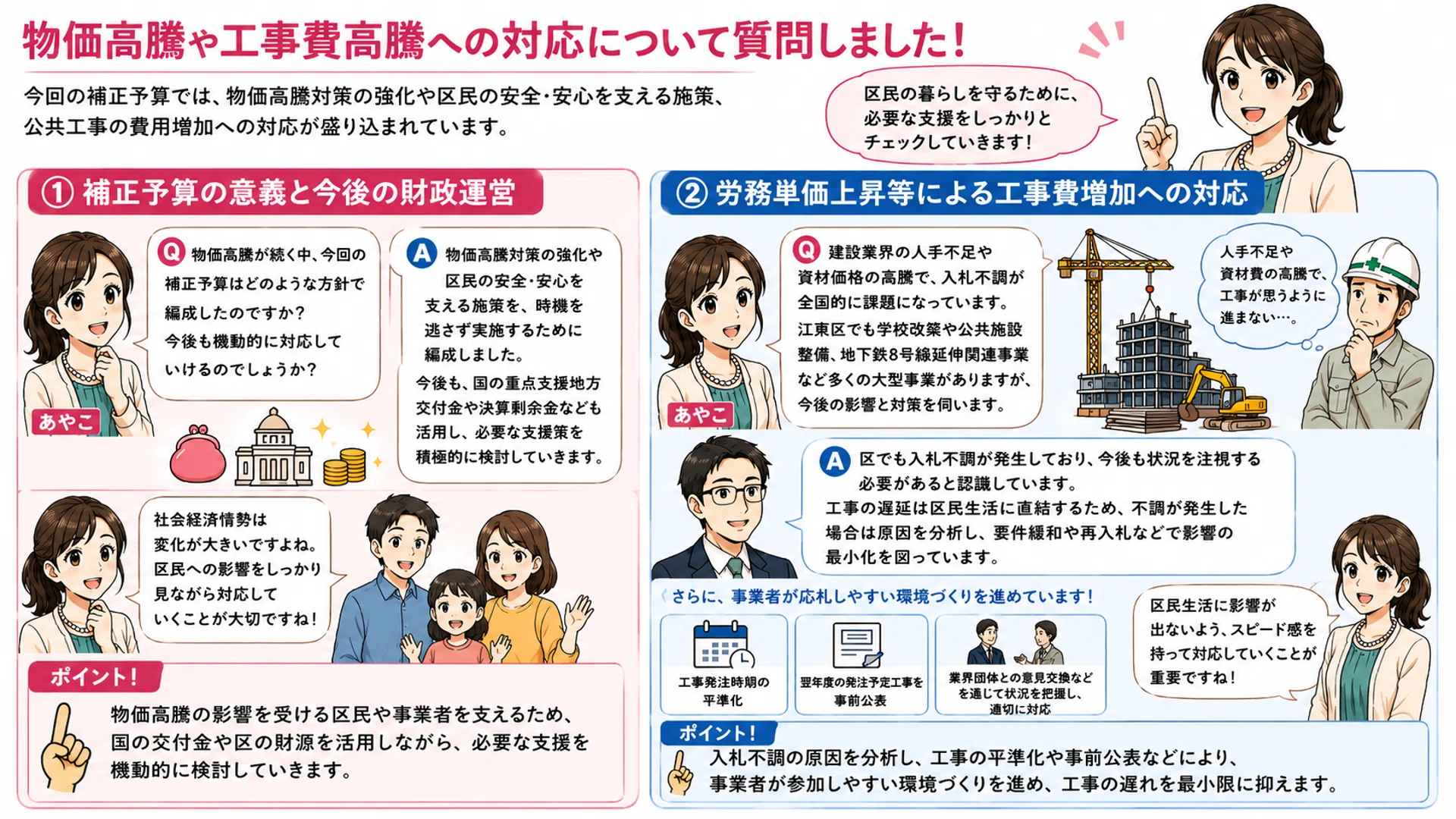 江東区議会 補正予算と質疑報告【ほぼ週刊あやこcafeラジオ 第216 回