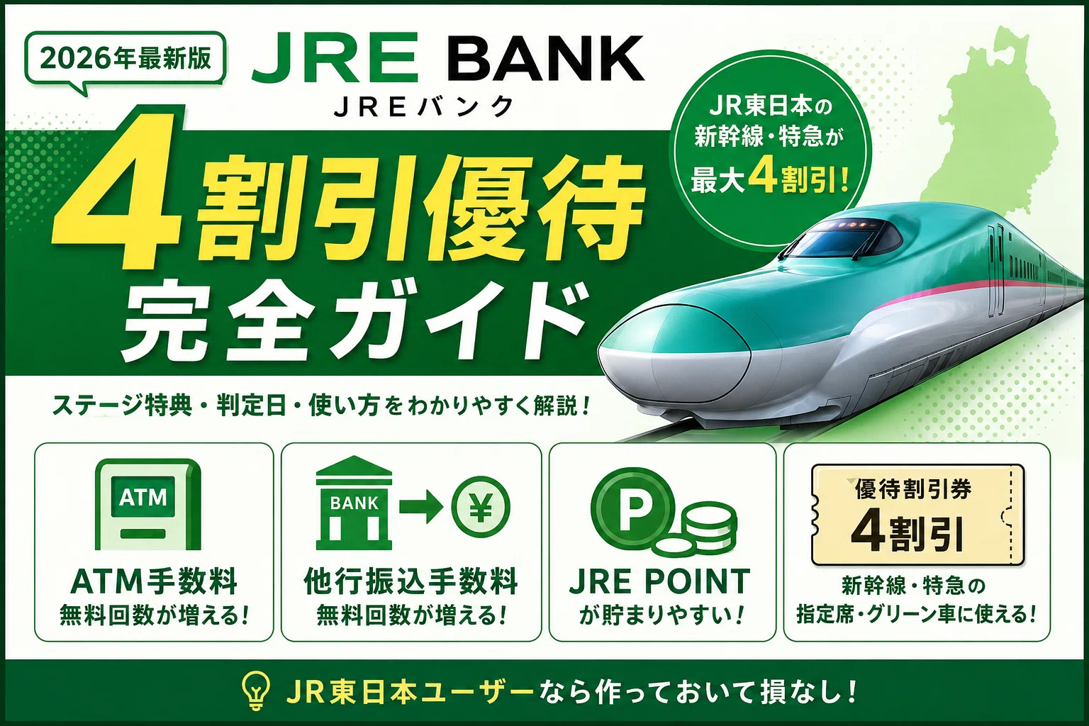 2026年最新版】JRE BANKを最大限お得に使う方法｜4割引優待・ステージ