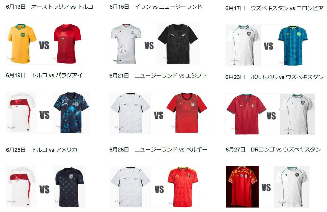2022 ウズベキスタン代表　ホームユニフォーム　L W杯ユニフォームでホームキットの「色を変更？」…トルコ