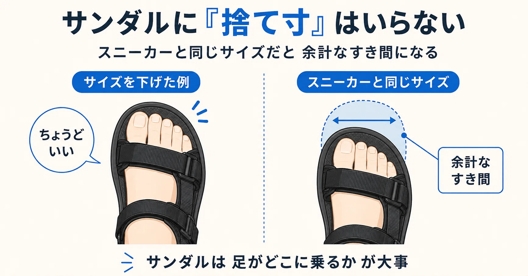 サンダル サイズ 選び方