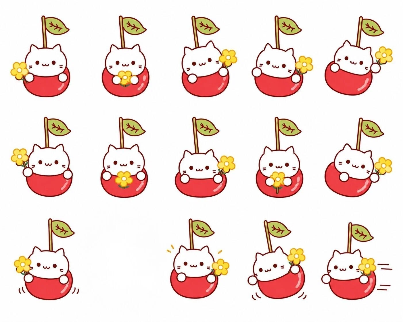 さくらんぼ🍒にinした猫のキャラクターを考えました。｜白樺 根音