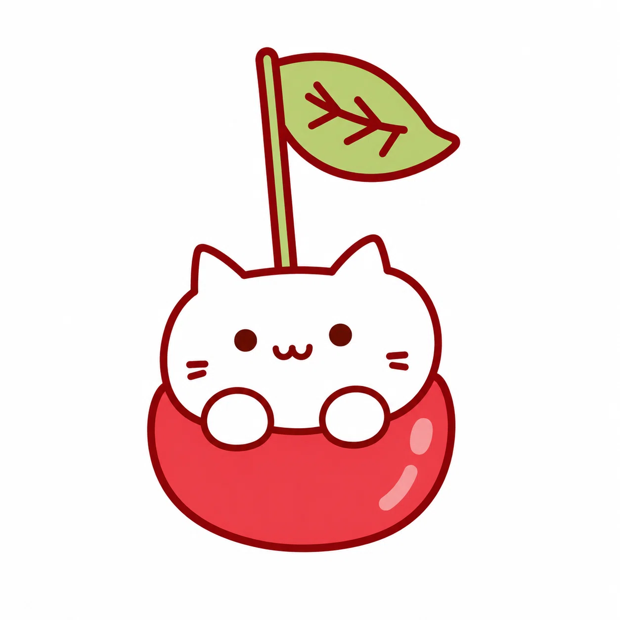 さくらんぼ🍒にinした猫のキャラクターを考えました。｜白樺 根音