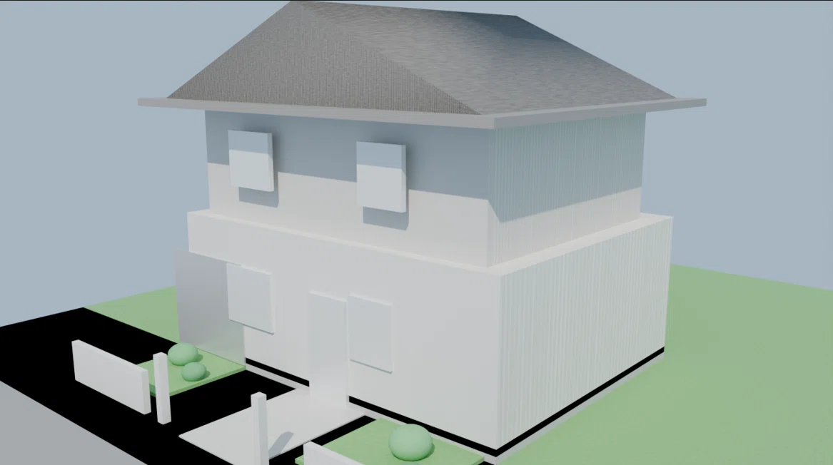 Claude×Blenderで一戸建てをテクスチャ化。AI×3Dを「見せる作品」から