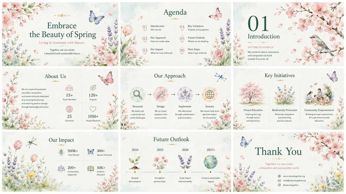 Watercolor Springのスライド例
