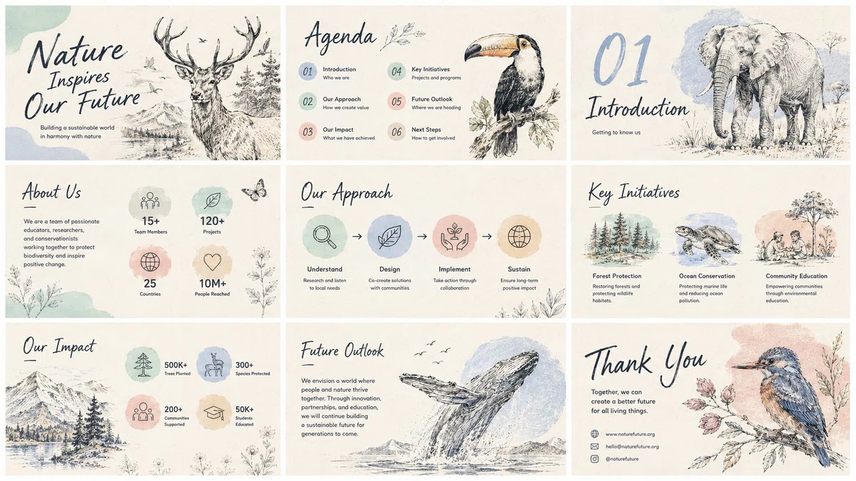Pastel Naturalistのスライド例